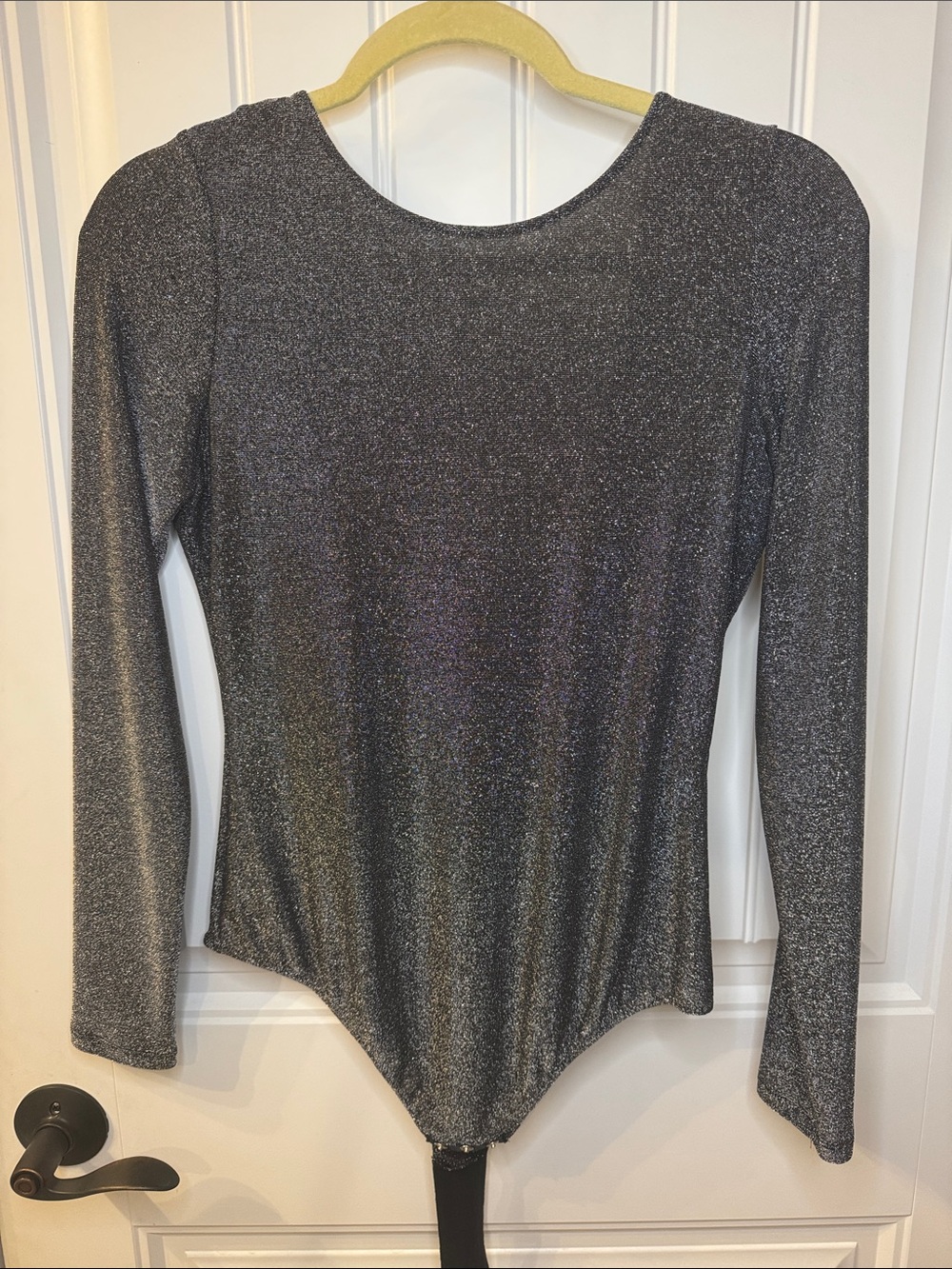 intimissimi Metallic sparkling silver Long-Sleeve Bodysuit women’s L